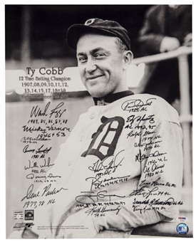 Ty Cobb “Batting Champion” 16 x 20 Photo Signed by 20 Batting Champs  